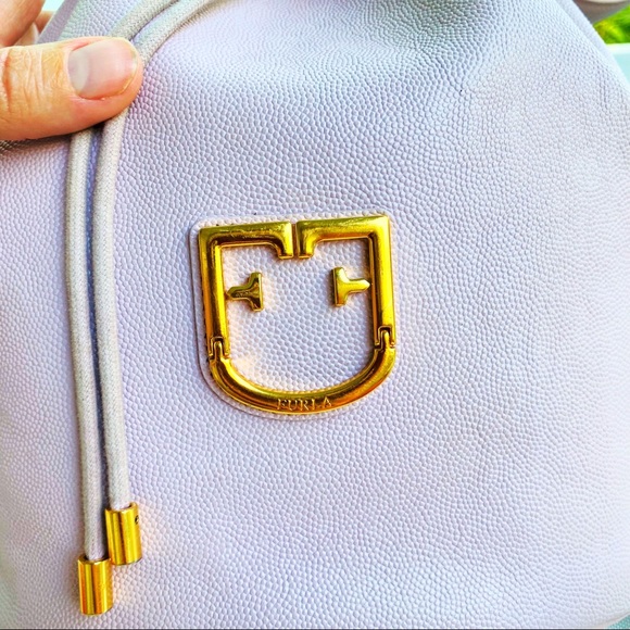 Furla Corona Drawstring Bucket Bag EUC - Picture 7 of 13